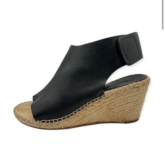 Celine Phoebe black leather espadrilles wedge sandals 11 - Picture 1 of 16